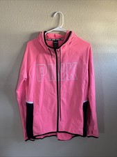 PINK Victoria s Secret Full Zip Hoodie Sweatshirt Size Small Pink Pre-owned