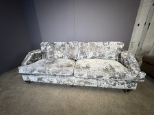 Grey Velvet 4 seater sofa w/ adjustable arms DELIVERY AVAILABLE!