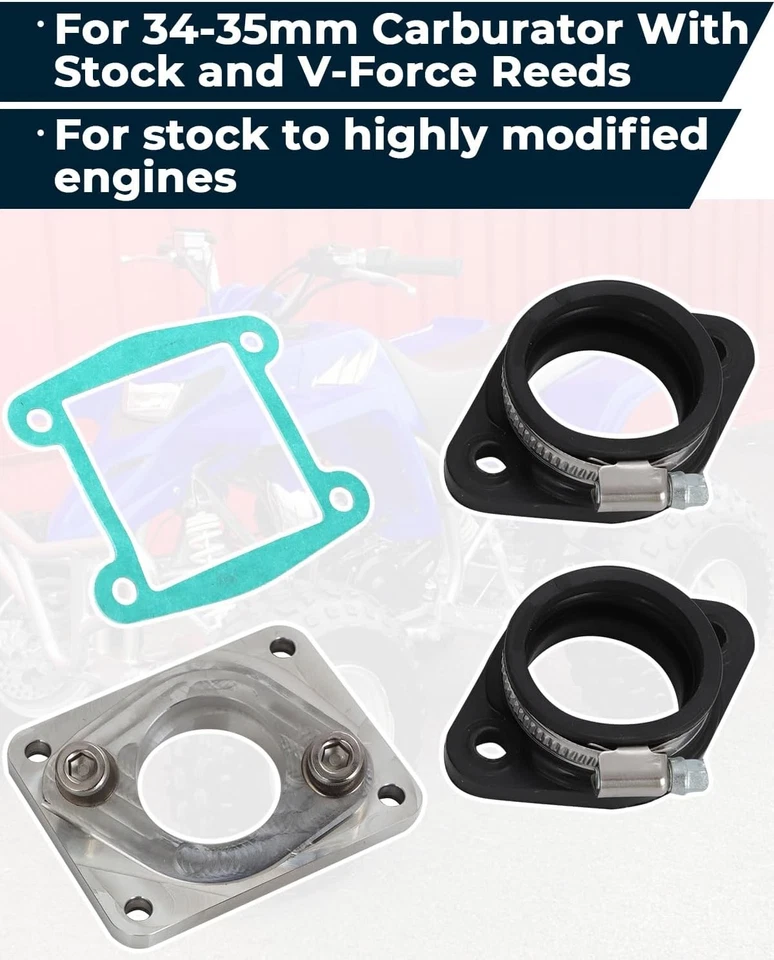 35-38mm Carb Intake Manifold Kit For Yamaha Blaster 200 YFS200 Pro Flow Control - Image 3 of 4