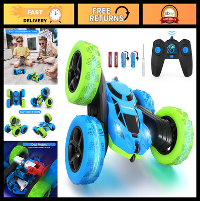 360° Rotating Double-Sided RC Car, 4WD Electric Toy Vehicle with LED Lights - Pe