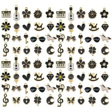 WOCRAFT 40pcs 20 pairs Assorted Enamel Bracelet Charms for Jewelry Mak