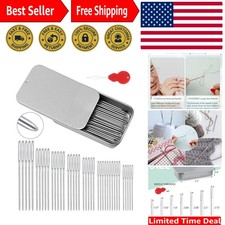 Durable  Rust-Resistant Stainless Steel Blunt Needles Set - 80 PCS for Knitting