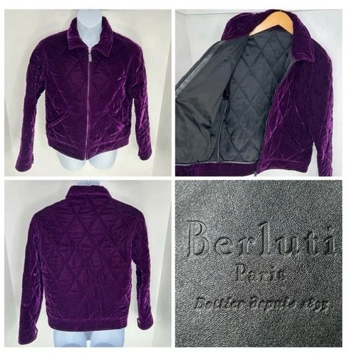 Berluti FW17 Haider Ackermann Purple Velvet Bomber Jacket IT50 Rare Runway *READ - product listing photo
