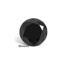 4ct Carbonado Black Natural Diamond Round Brilliant Cut Faceted 1 Piece