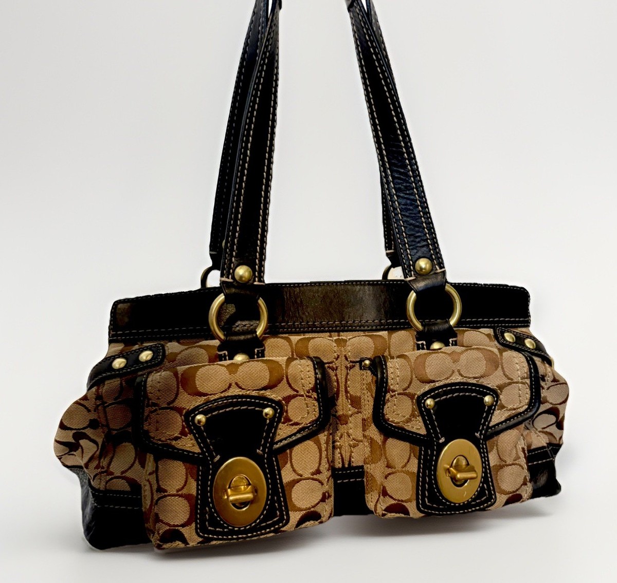 COACH Legacy Signature Turnlock Satchel Authentic | eBay