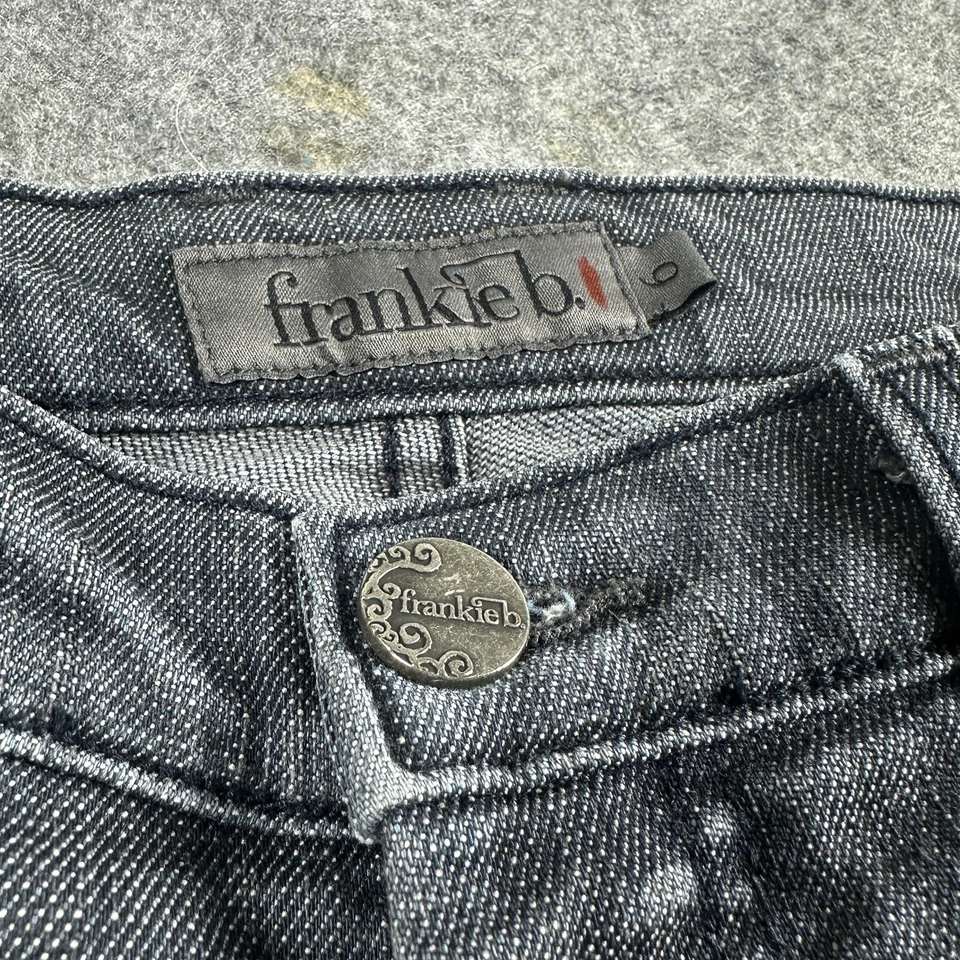 Frankie B Low Rise Jeans Size 6 Wide Leg Bootcut Flared Embroidered Pockets Y2K - Image 4 of 4