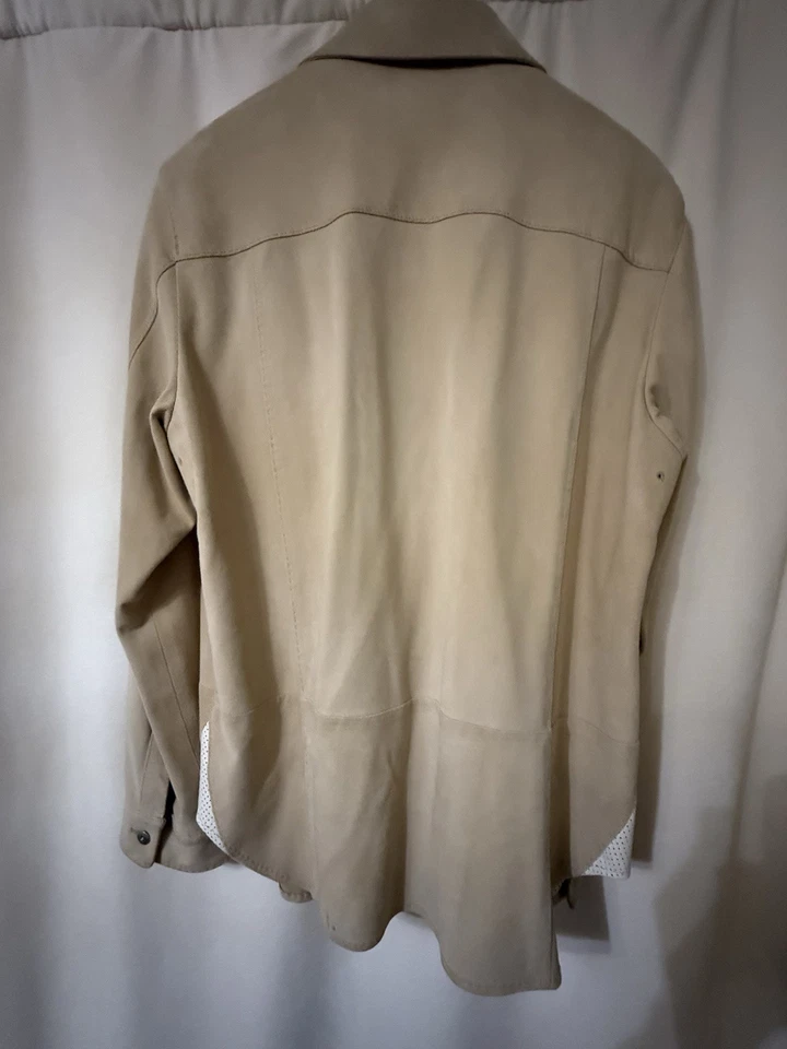 Chaqueta de Gamuza Italiana La Matta Talla 50 Gamuza Cordero Napa Cuero Hecha en Italia Foto 3 de 4