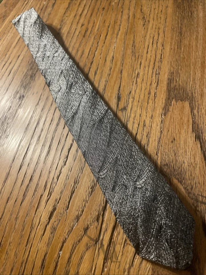 Corbata ajustada Rockabilly Expressions vintage de los 80 brillante metálica plateada VLV Foto 2 de 4