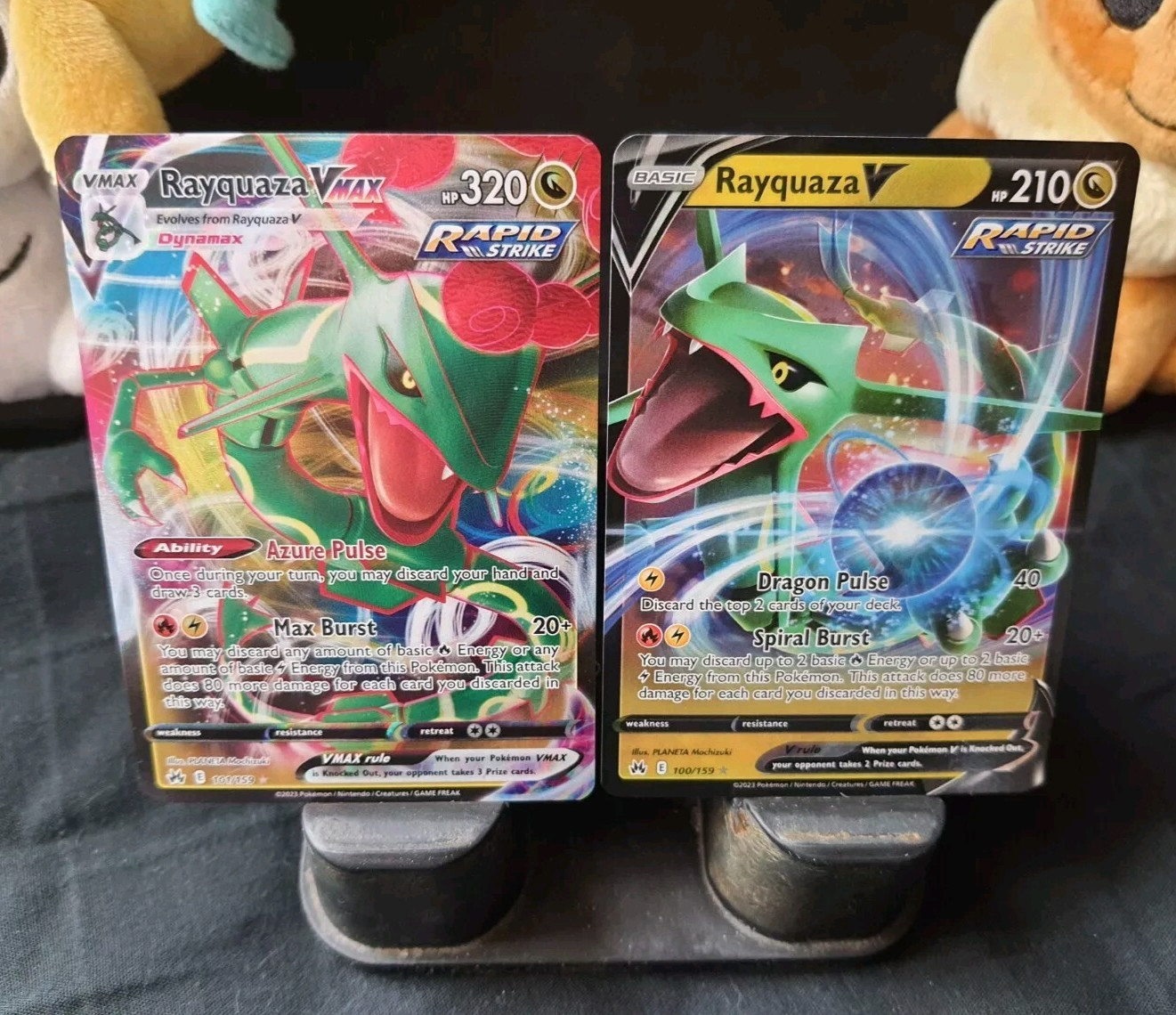 Rayquaza V & VMAX 100/159 101/159 Ultra Set Pokemon TCG Crown Zenith NM Holo