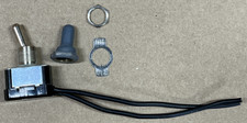 Carling 9536 Toggle Switch SPST Bat Lvr Non-Ilum 15A 125 Legend Plate Boot Leads