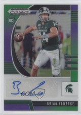 2020 Prizm Draft Picks Rookies Purple & Green /199 Brian Lewerke #142 Auto 03cg