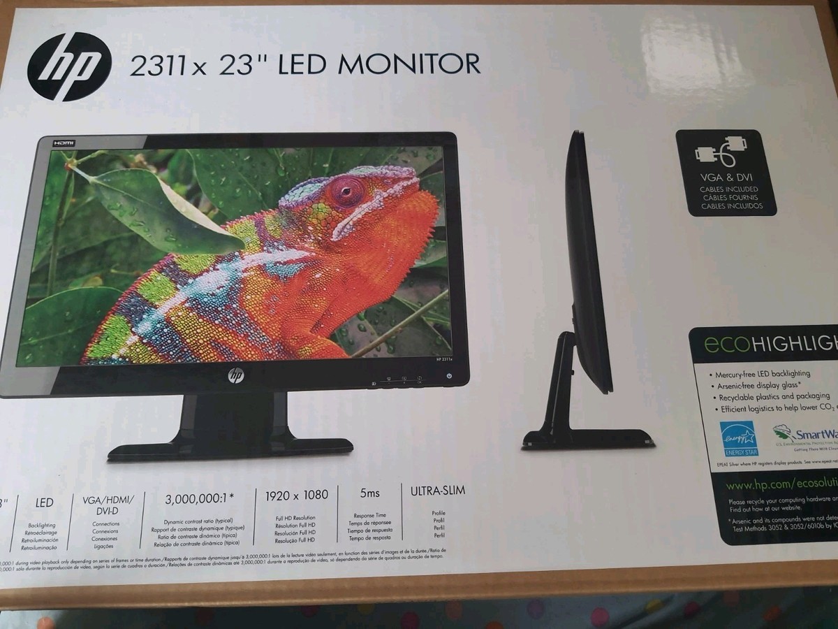 New! HP 2311x Black Full HD 23 in Screen HDMI VGA DVI LED Monitor