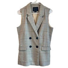 SANCTUARY {Anthropologie} ‘Lonnie’ Plaid Double Breasted Vest