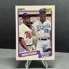 1990 Fleer Canadian #635 Human Dynamos (Kirby Puckett / Bo Jackson) SSS, CPC