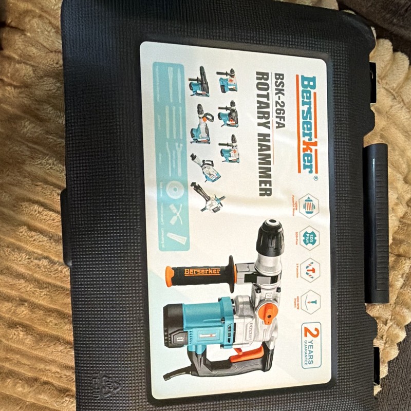 Berserker BSK-26FA Electric Rotary Hammer with Carry Case & Side Handle