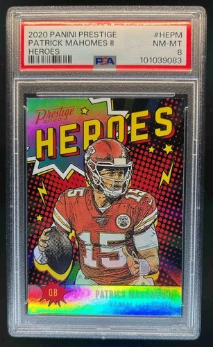 2020 Prestige Patrick Mahomes II Heroes #HE-PM Chiefs PSA 8
