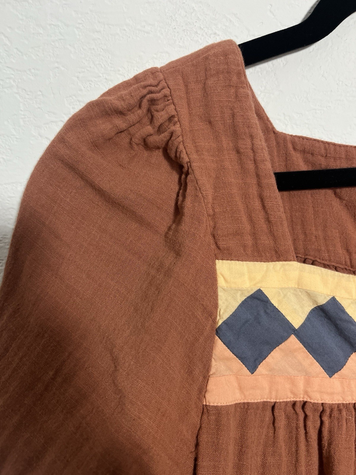 Madewell Womens $80 Patchwork Square Neck Top Bur… - image 5