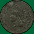 1873 Open 3 Indian Head Cent Extremely Fine XF Coin, Corrosion #37165