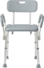 Shower Chair with Back  Padded Arms for Seniors, 350 lb Capacity   