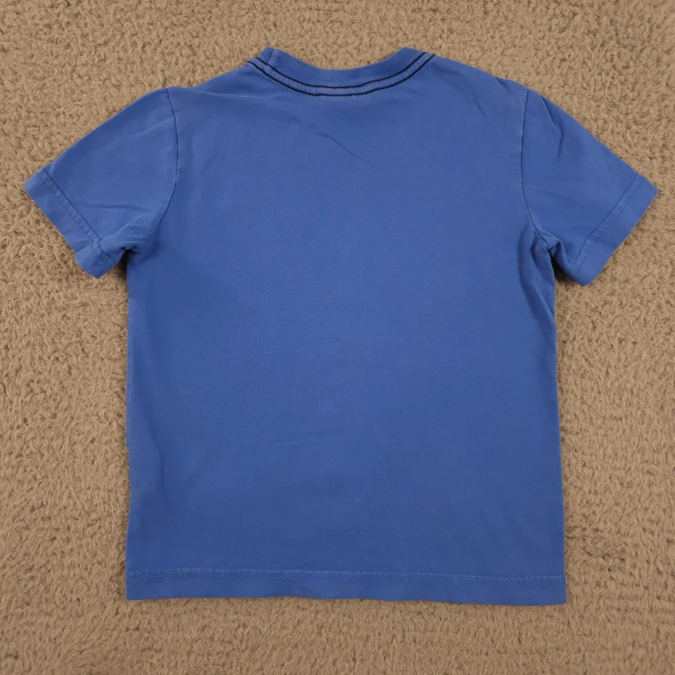 Camisa Hanna Andersson Niños 110 EE. UU. 5 Azul Naranja Bordada Tigre Cuello Redondo Camiseta Foto 2 de 4