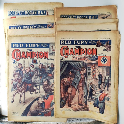 #ad The Champion and Triumph 12 British Boys#x27; Papers War Nazis 1942 1944 GBP 34.99