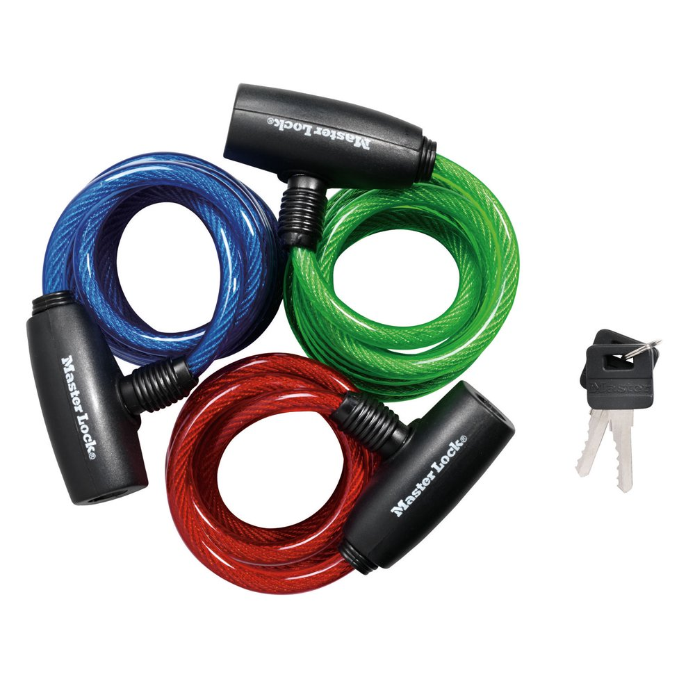 Cable para candado de bicicleta de 6 pies con llave, juego de 3, 3 bike