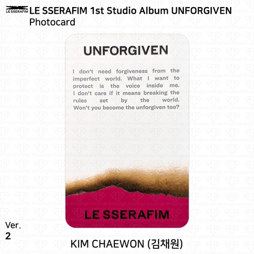 Le Sserafim 1st Studio Album Unforgiven Official Photocard Postcard Standard Ver - Picture 27 of 51