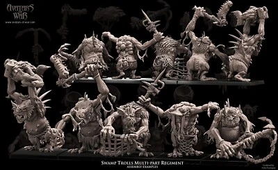 Swamp Trolls Multi-Part Regiment - Wargames - 9th age - d&d - Tabletop
