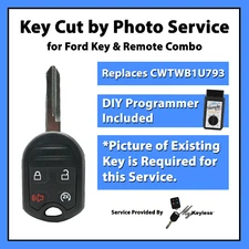 -Key Cut by Photo- Service for New Ford Remote Combo Auto-Start for CWTWB1U793