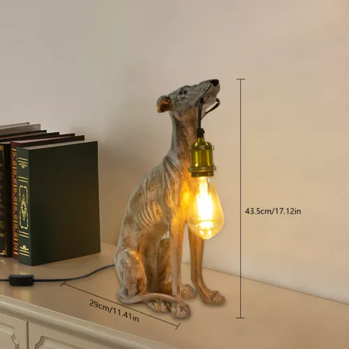 Rustic Dog Decoy Table Lamp Light Dog Desk Lamp Bedroom Offices Lighting Decor - Picture 2 of 6
