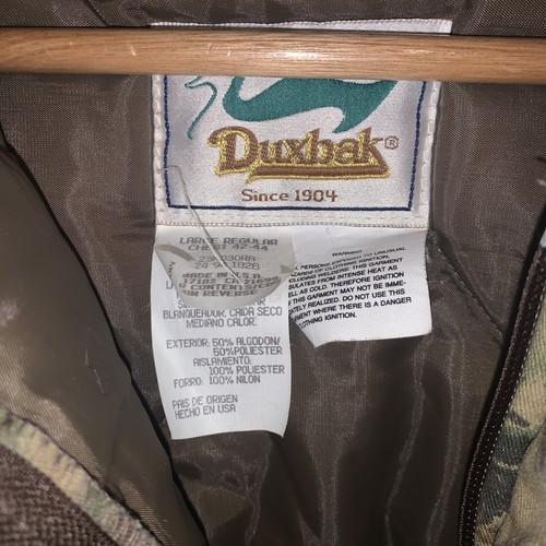 Duxbak Insulated Coveralls Mens Size Large Regular Realtree Quilted W/Hood - Picture 2 of 10