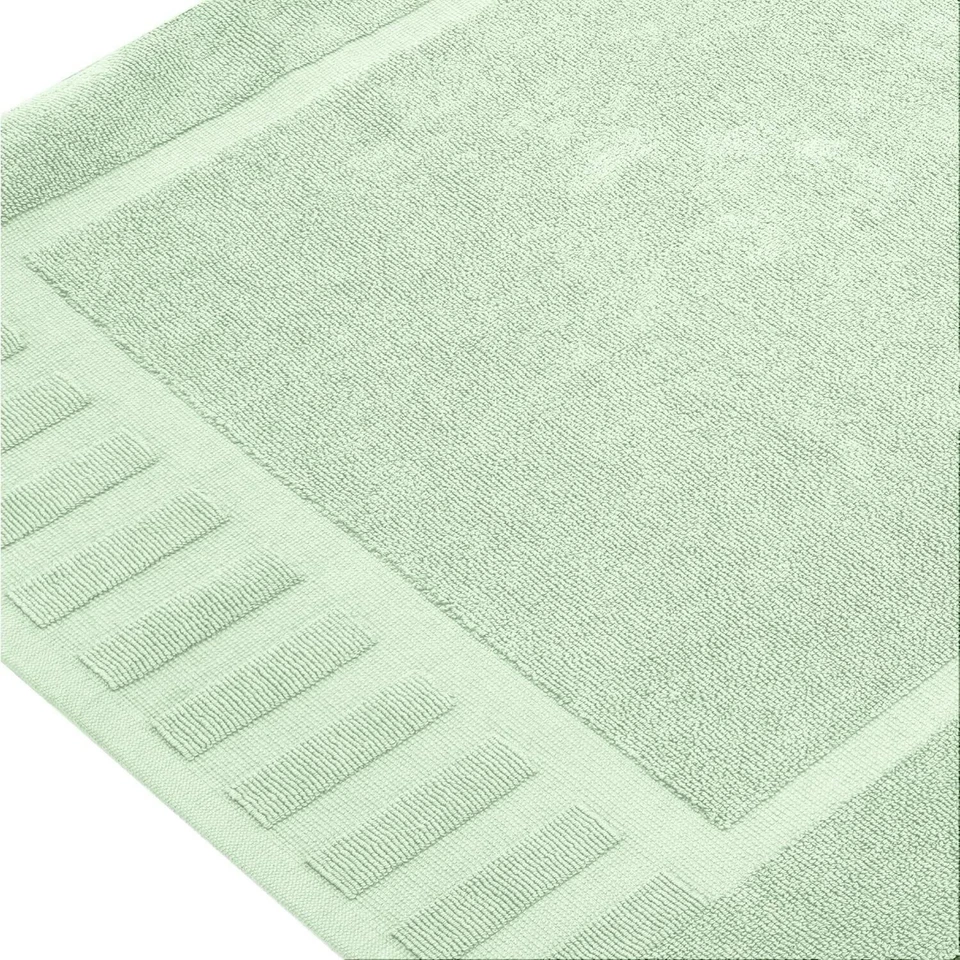 Juego de toallas de piso alfombrilla de baño clásica blanca de lujo - 100 % algodón 22x34, paquete de 2, verde Foto 3 de 4