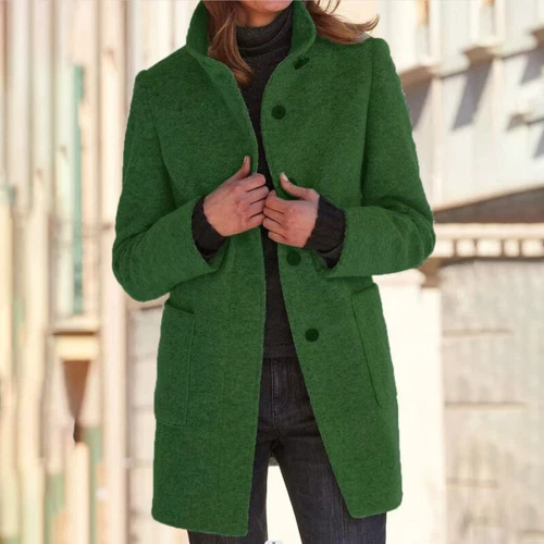 Damen Trench Wollmantel Oberbekleidung Damen Winter warme Jacke Mantel ÜBERGRÖSSE - Bild 12 von 29