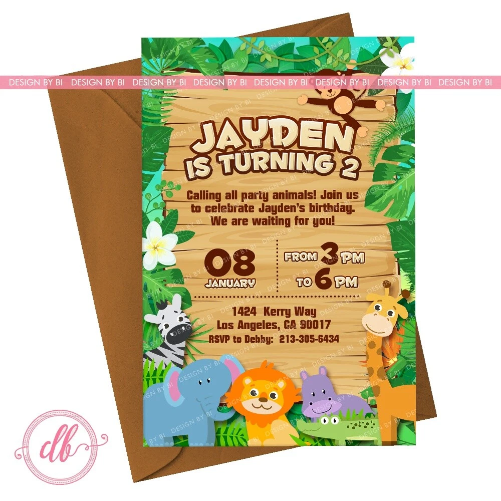 Handmade animales Invitaciones Y Tarjetas de Cumpleaños