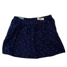 Old Navy Skirt Navy Blue Print Short Elastic Waist Pockets Cotton New Size Large