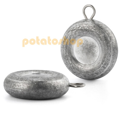 5/10PCS Disc Sinker Fishing Lead Weights Catfishing Gear Tackle 1oz 2oz 3oz  4oz UK