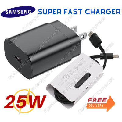25w USB-C Super Fast Wall Charger+3FT Cable For Samsung Galaxy S20 S22 5G Ultra