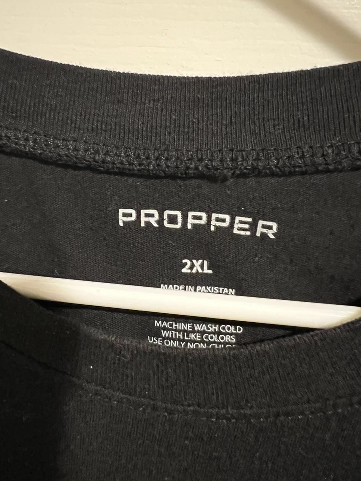 Propper Mens Size XXL Black Cotton Blend Short Sleeve Crew Neck TShirt. Set Of 2 - Image 2 of 2