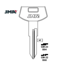 JMA Replacement Uncut Key Blank for GM - B68 - P1099 - GM-22 (10 Pack)