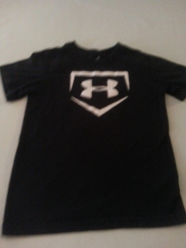 UNDER ARMOUR UA BOYS SIZE 5 COTTON SHORT SLEEVE BLACK TSHIRT - Picture 2 of 5