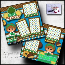 Girl Scout Cookies 2 premade scrapbook pages paper printed layout by cherry