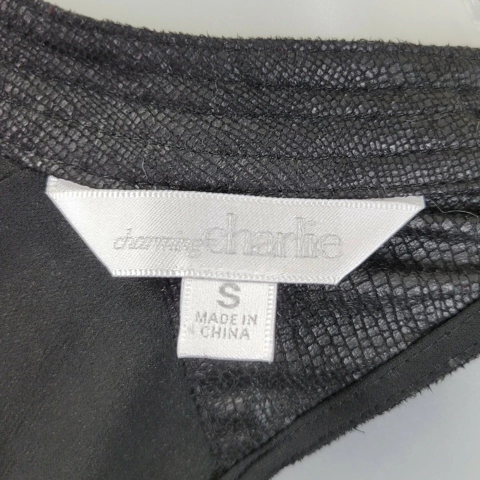 Encantador Vestido de Fiesta Charlie Talla Pequeña Espalda Cerradura Recortado Envoltura Cuero Sintético Foto 4 de 4