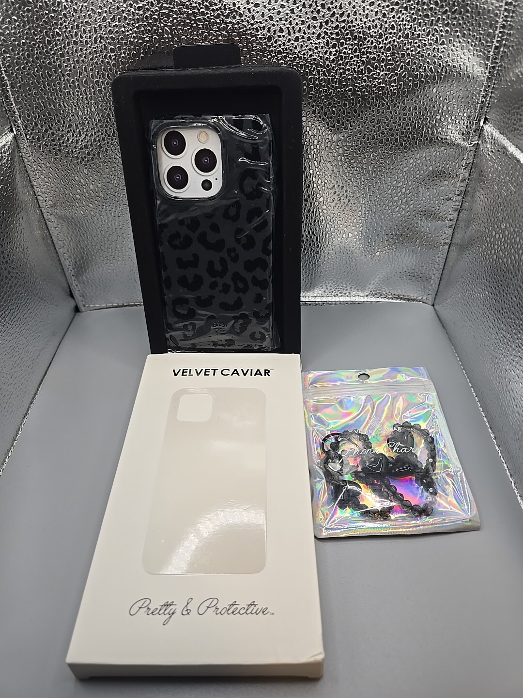 Velvet Caviar Black Leopard iPhone 15 Pro Case with Detachable Charm-image