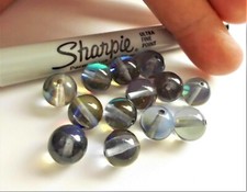13 SYNTHETIC GRAY OPAL 10mm Loose GLASS Beads NEW Reduced Shipping  SALE