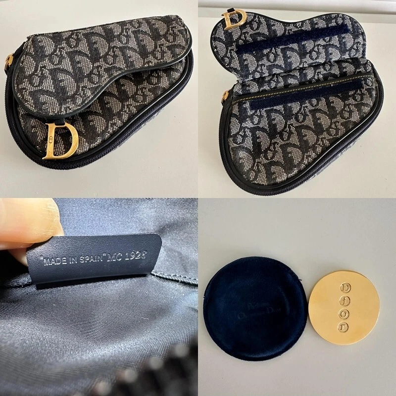 Sacoche de selle Christian Dior trotteur avec miroir vintage toile mini Japon
