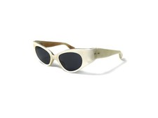 Vintage 1950s Frame France Sunglasses White Pearl Cat Eye Mid Century 44-20