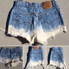 Vintage Levis 512 Jeans Shorts Cut Offs Denim High Waist 80s 90s 11 29 in Waist