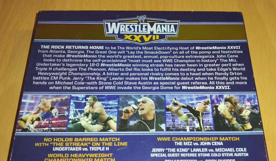 Wwe John Cena Wrestlemania Xxvii 27 Wrestling Dvd 3 Disc Set The Rock Miz Mint☃️ - Image 4 of 4