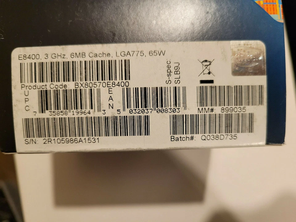 Intel Core 2 Duo E8400 3GHz 6MB Cache Socket 775 CPU BX80570E8400 SLB9J - Image 4 of 4