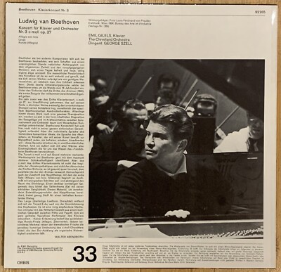 Beethoven Piano Concerto No.3 EMIL GILELS Eurodisc Stereo LP MINT